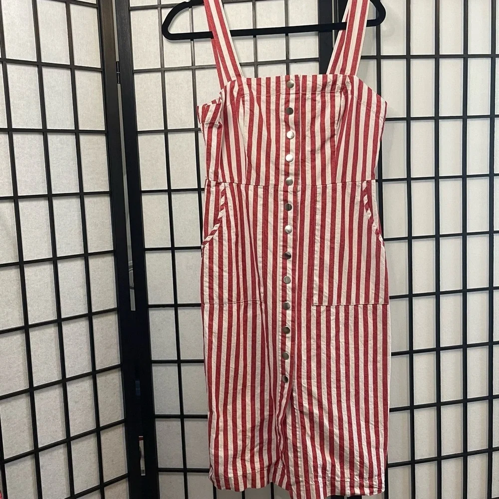Forever21 Striped Red and White Button-Down Dress M - Picture 2 of 5